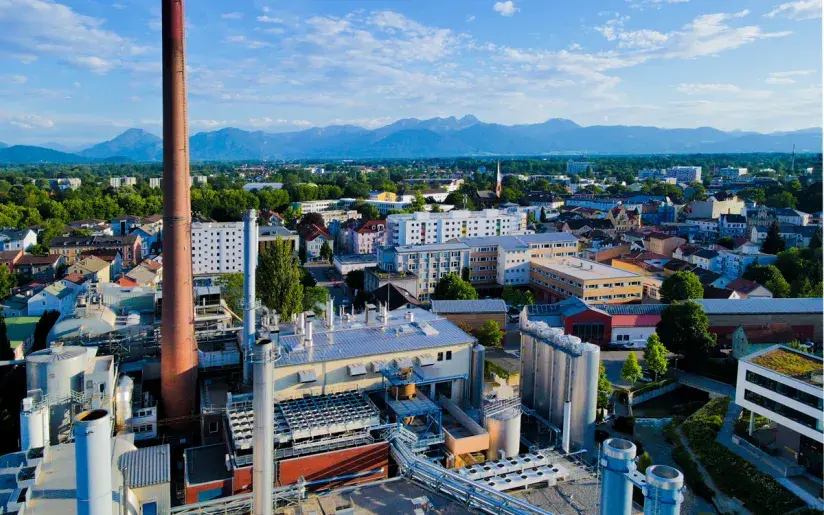 Luftbild vom Muellheizkraftwerk