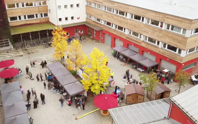 SWRO macht Schule Drohnenaufnahme von oben